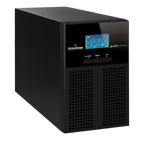 UPS EVO DSP PLUS 1200 PF 0,9 TOGETHER ON angled front view of device