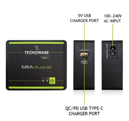 ERA PLUS DC UPS - USB 5VDC 2A, USB-C OUTPUT 5V/9V/12V/15V/20V
